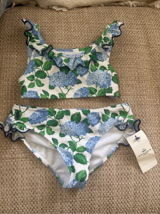 Ralph Lauren Other - Kids 4T Polo Ralph Lauren White Floral Hydrangea Print Top with Green Leaves